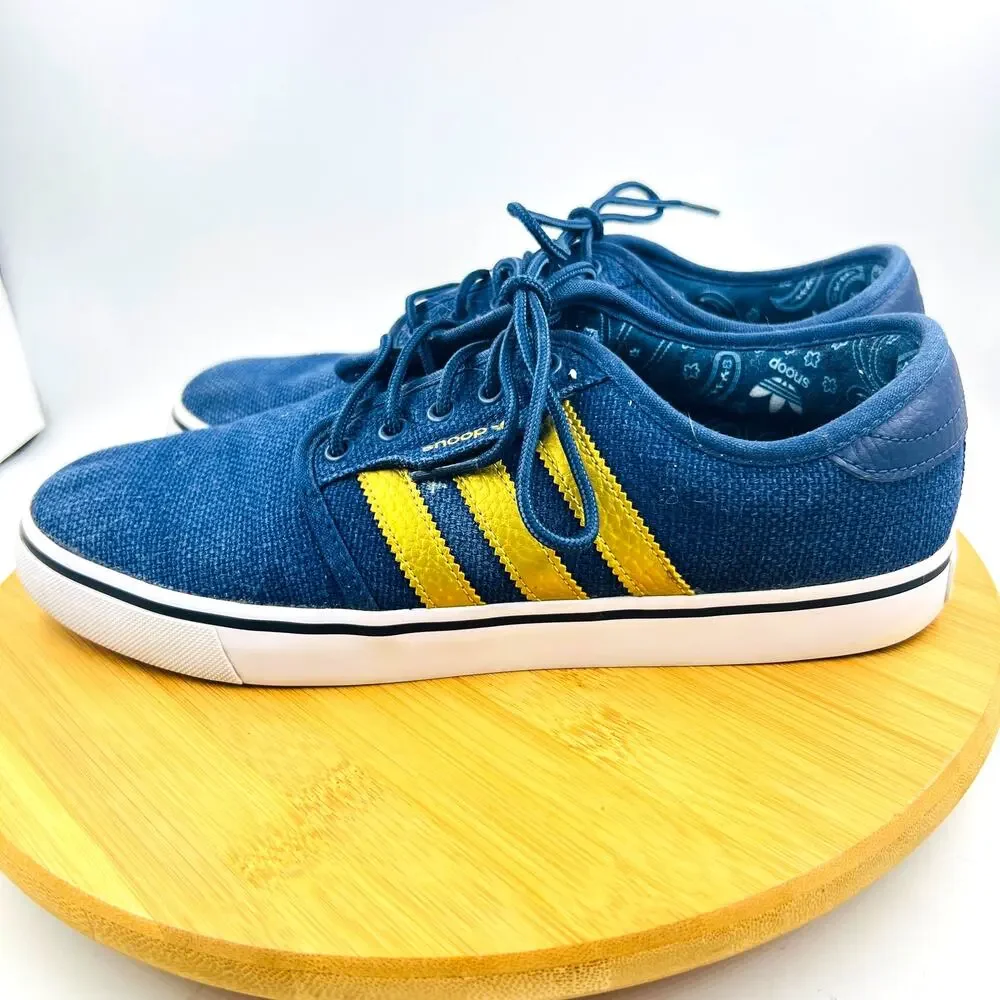 Adidas Originals Snoop Blue Gold Canvas Sneakers Men’s 8 Casual Skate Y2K Shoes